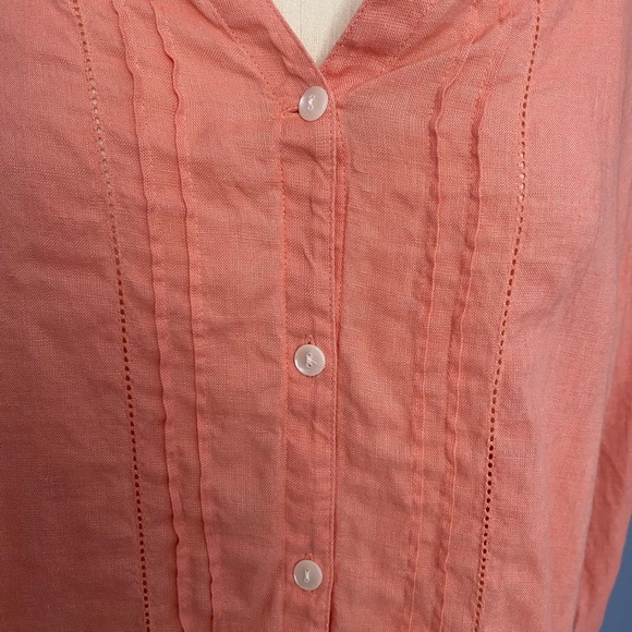 Peach Linen Blouse – Size 1X -Liz Claiborne Woman - Picture 5 of 5